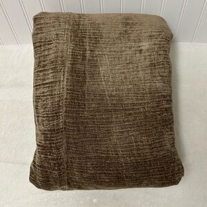 West Elm Cognac Solid Chenille duvet queen